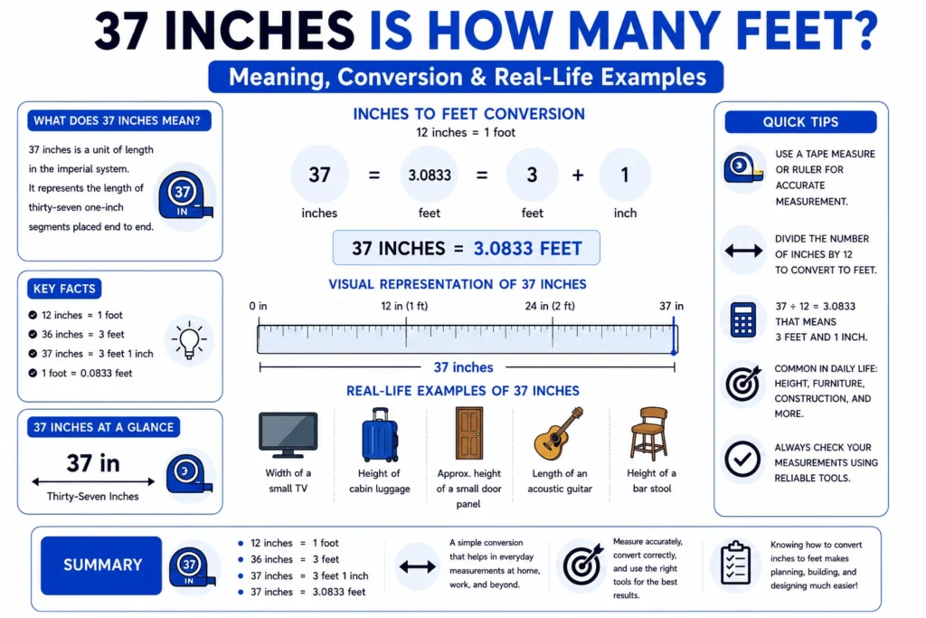 37 Inches Is How Many Feet