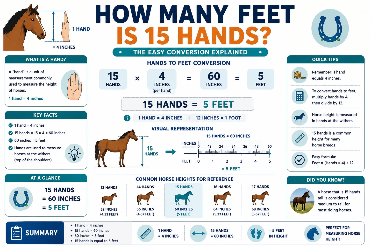 How Many Feet Is 15 Hands