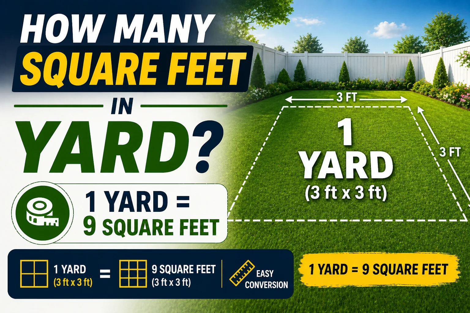 How Many Square Feet in Yard Complete Guide