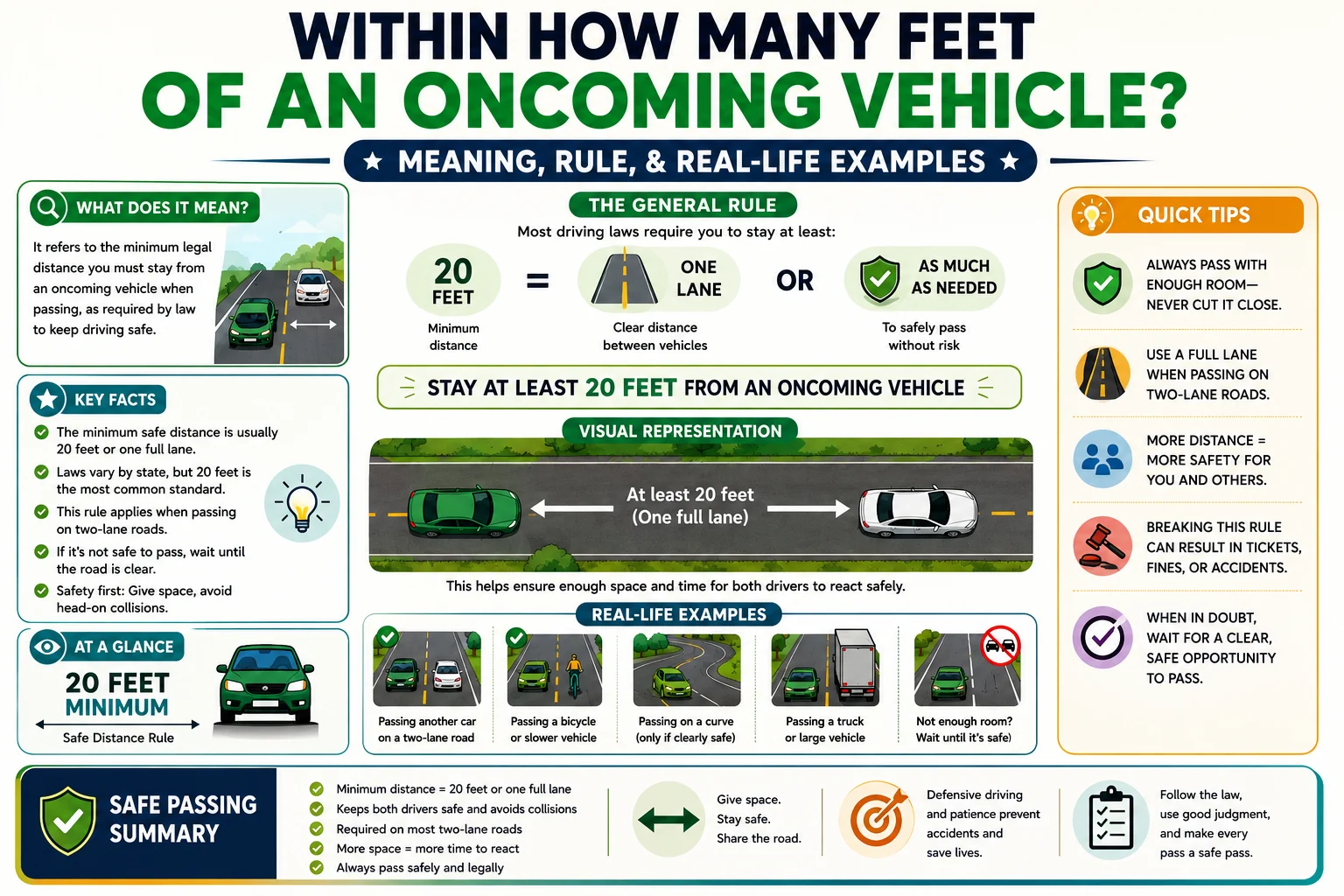 Within How Many Feet of an Oncoming Vehicle