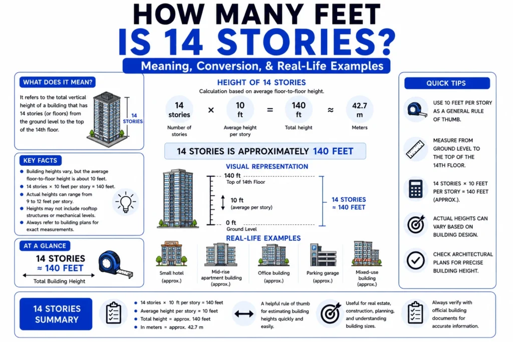 how many feet is 14 stories