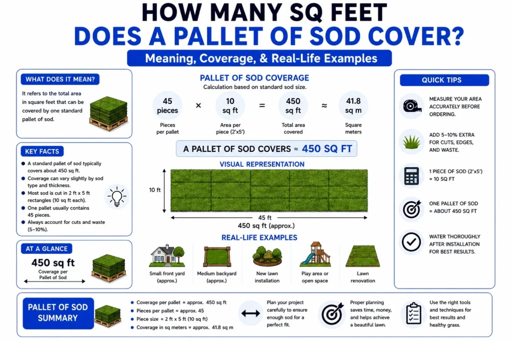 how many sq feet does a pallet of sod cover