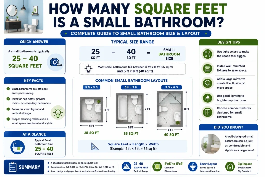 how many square feet is a small bathroom