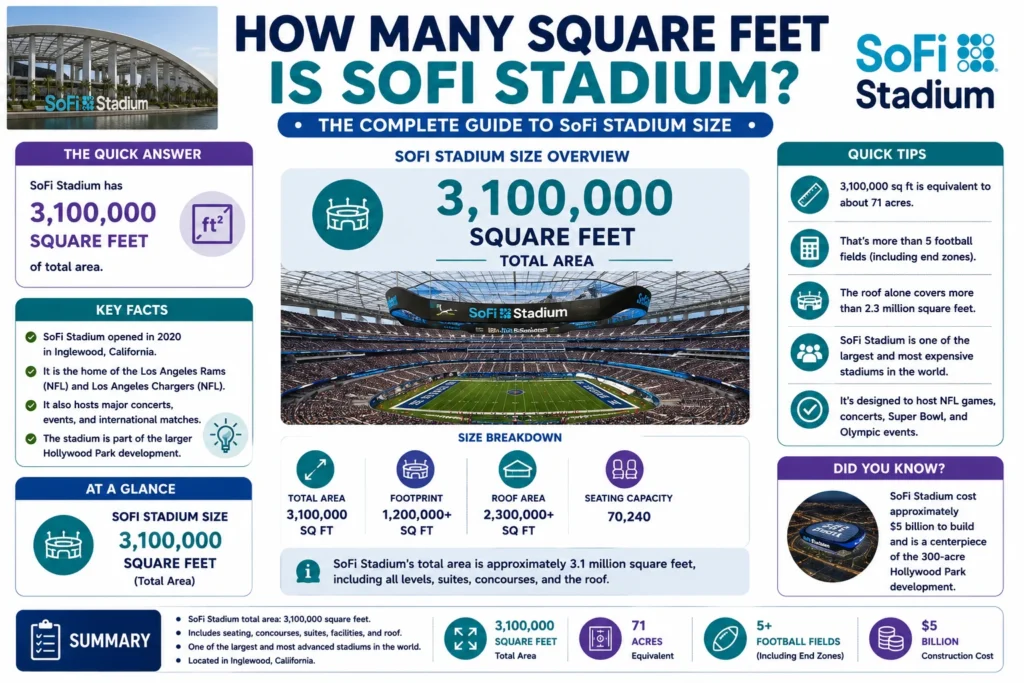 how many square feet is sofi stadium