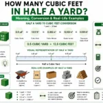 how many cubic feet in half a yard