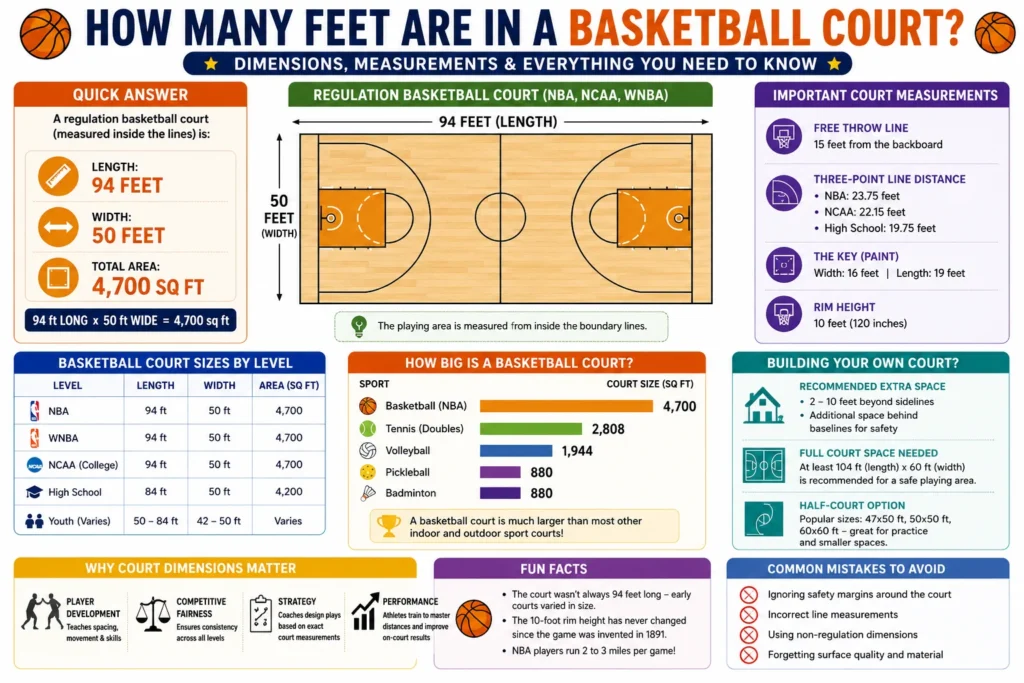 How Many Feet Are in a Basketball Court?