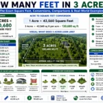 how many feet in 3 acres
