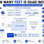 how many feet is 50x60 inches