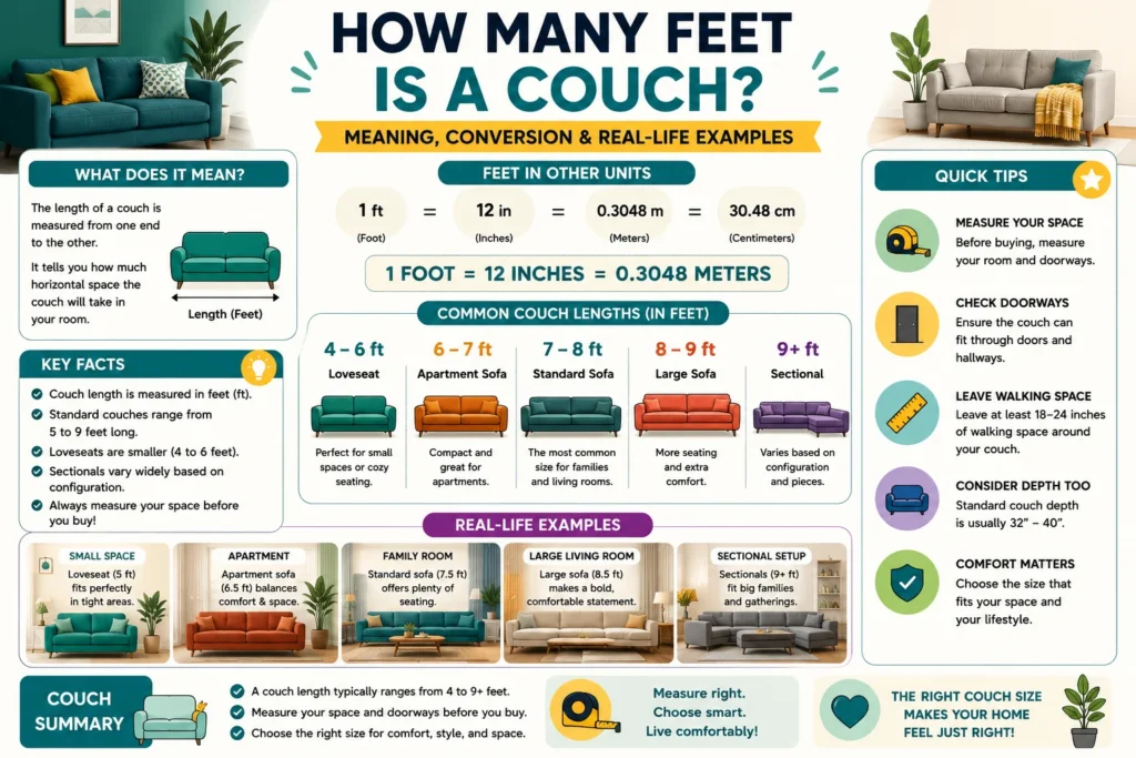 how many feet is a couch