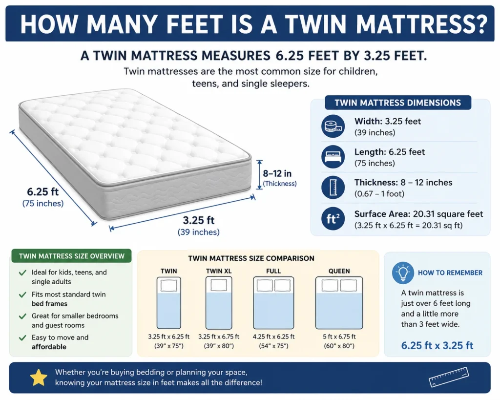 How Many Feet Is a Twin Mattress?