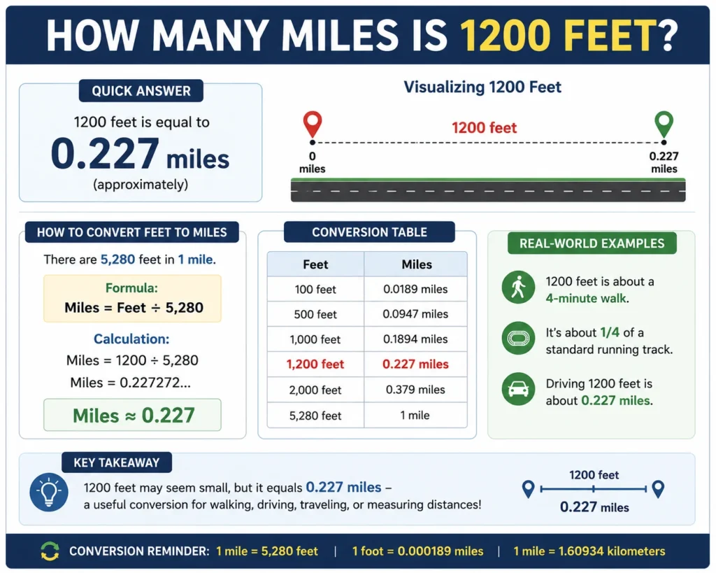 How Many Miles Is 1200 Feet?