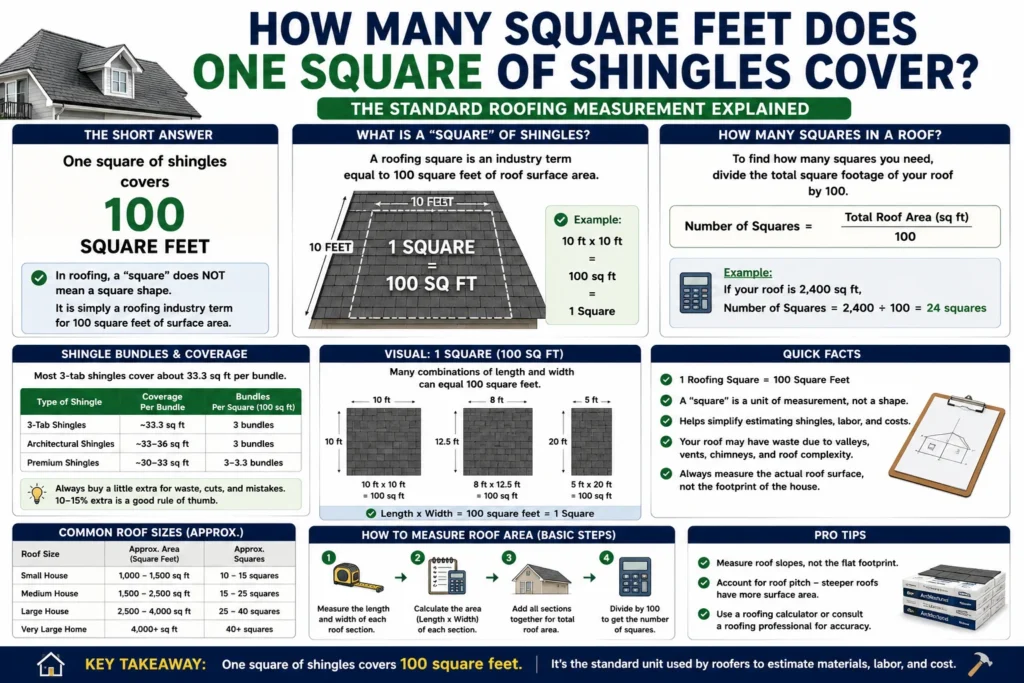 how many square feet does one square of shingles cover