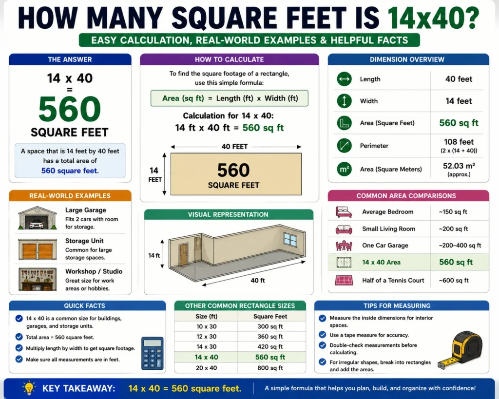 how many square feet is 14x40
