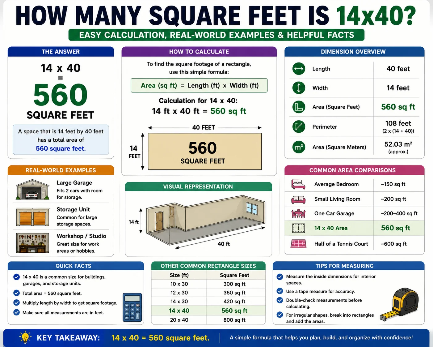 how many square feet is 14x40