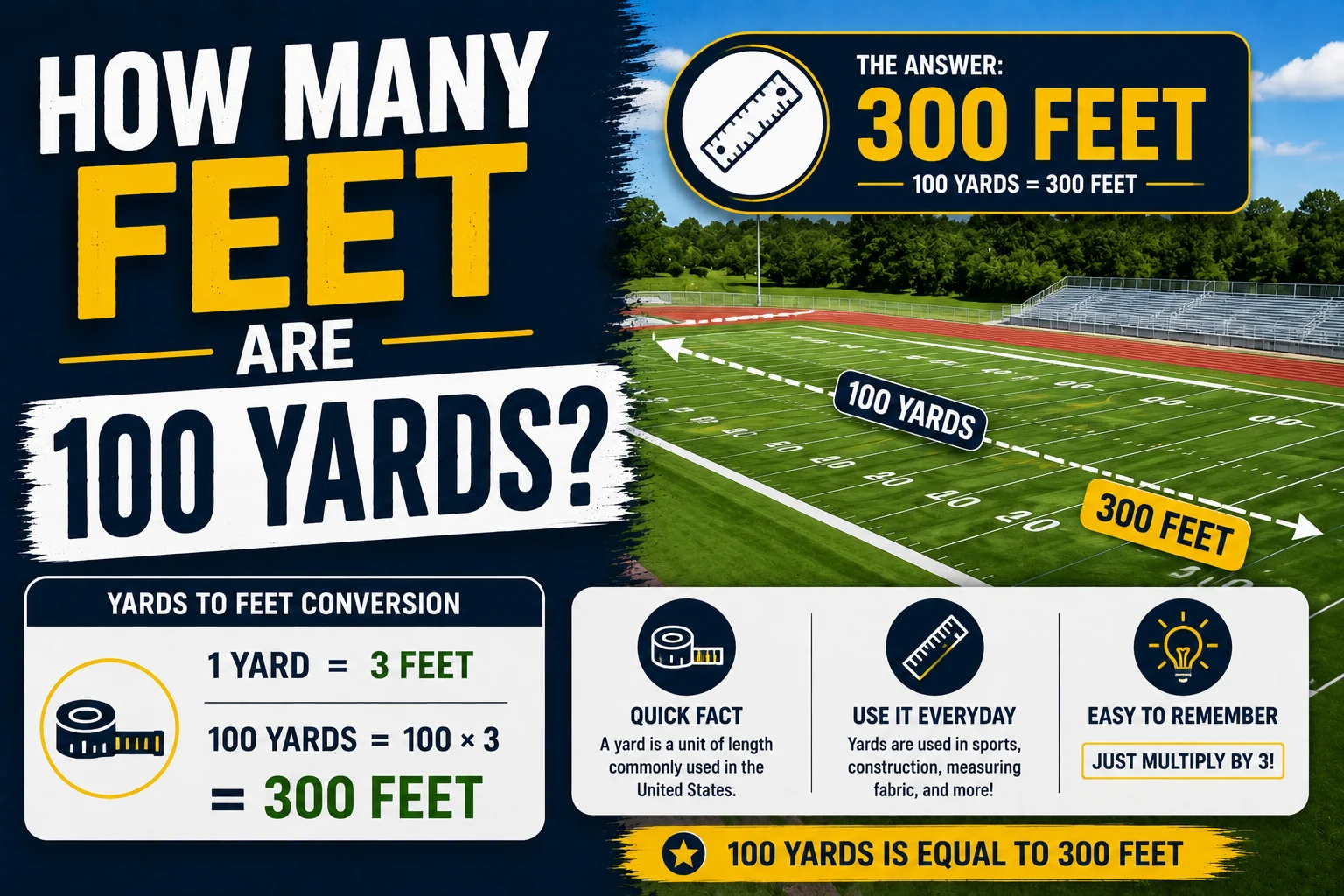 How Many Feet Are 100 Yards