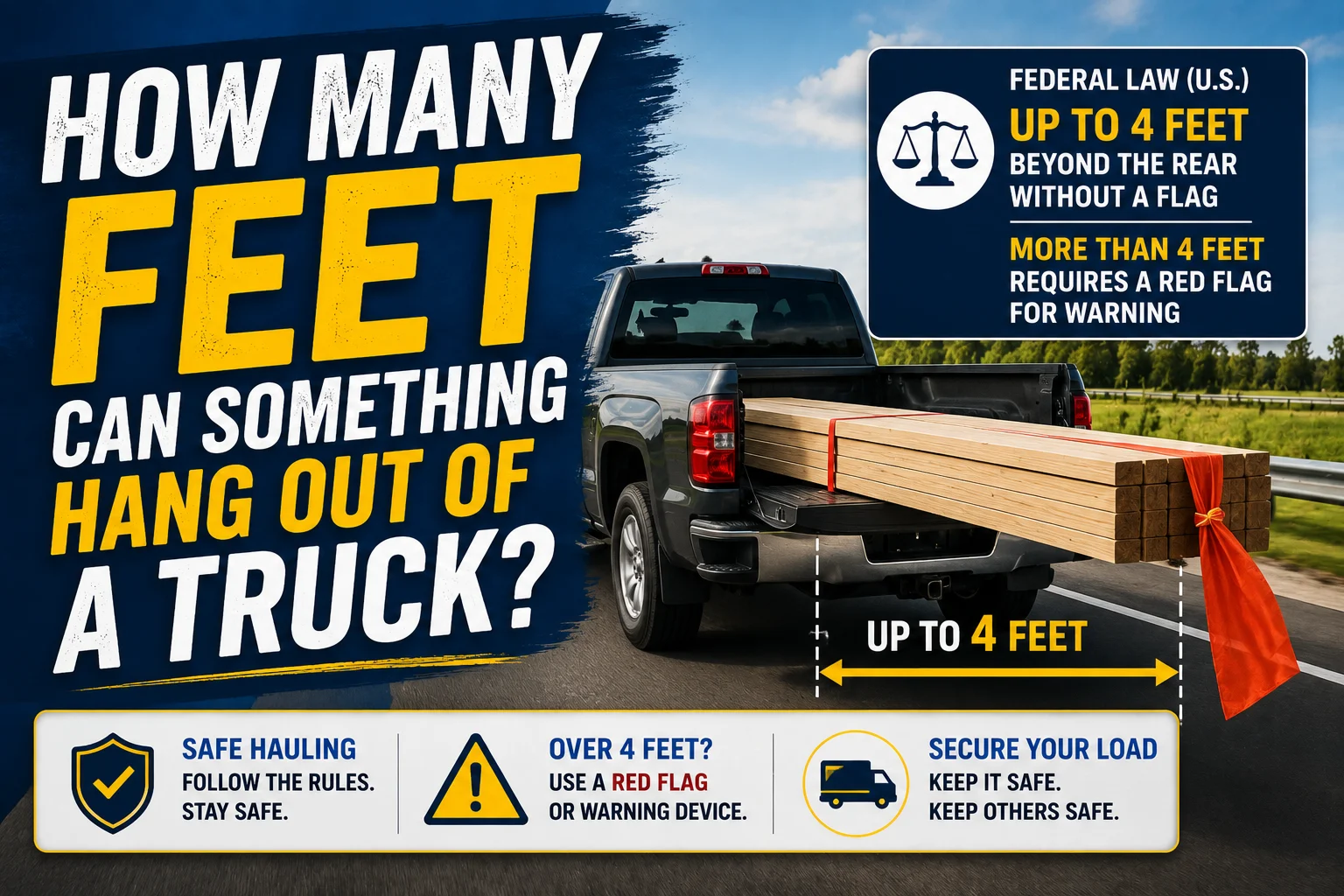 How Many Feet Can Something Hang Out of a Truck
