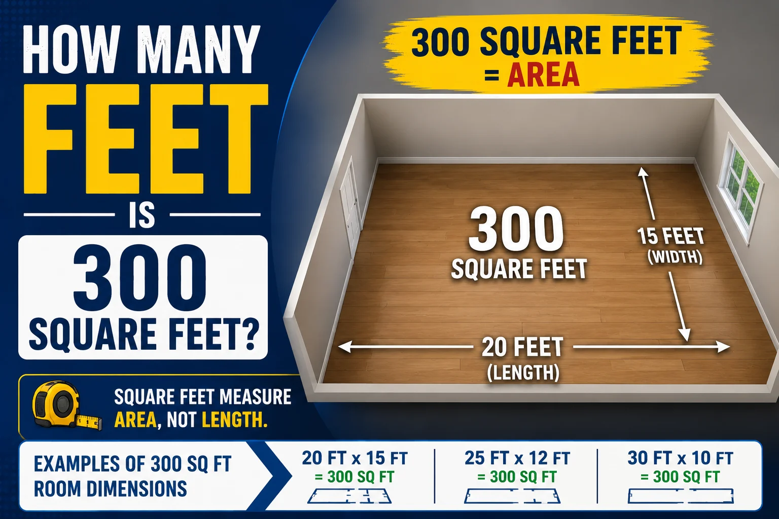 How Many Feet Is 300 Square Feet