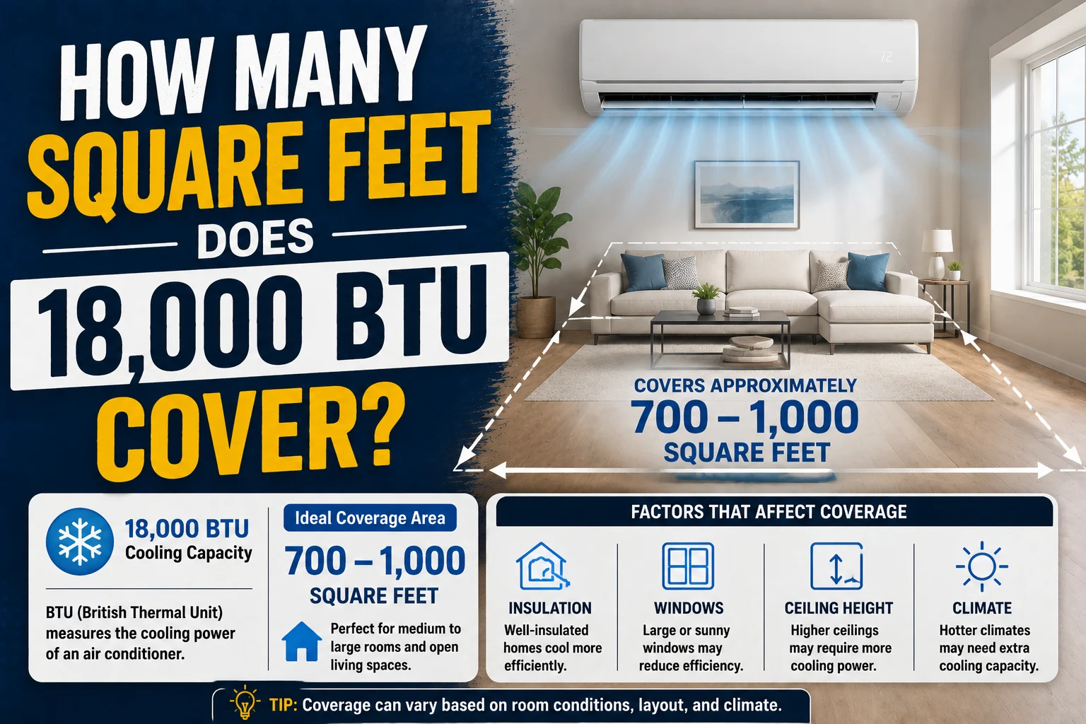 How Many Square Feet Does 18,000 BTU Cover