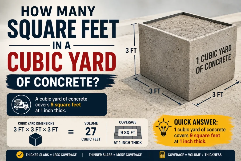 How Many Square Feet in a Cubic Yard of Concrete
