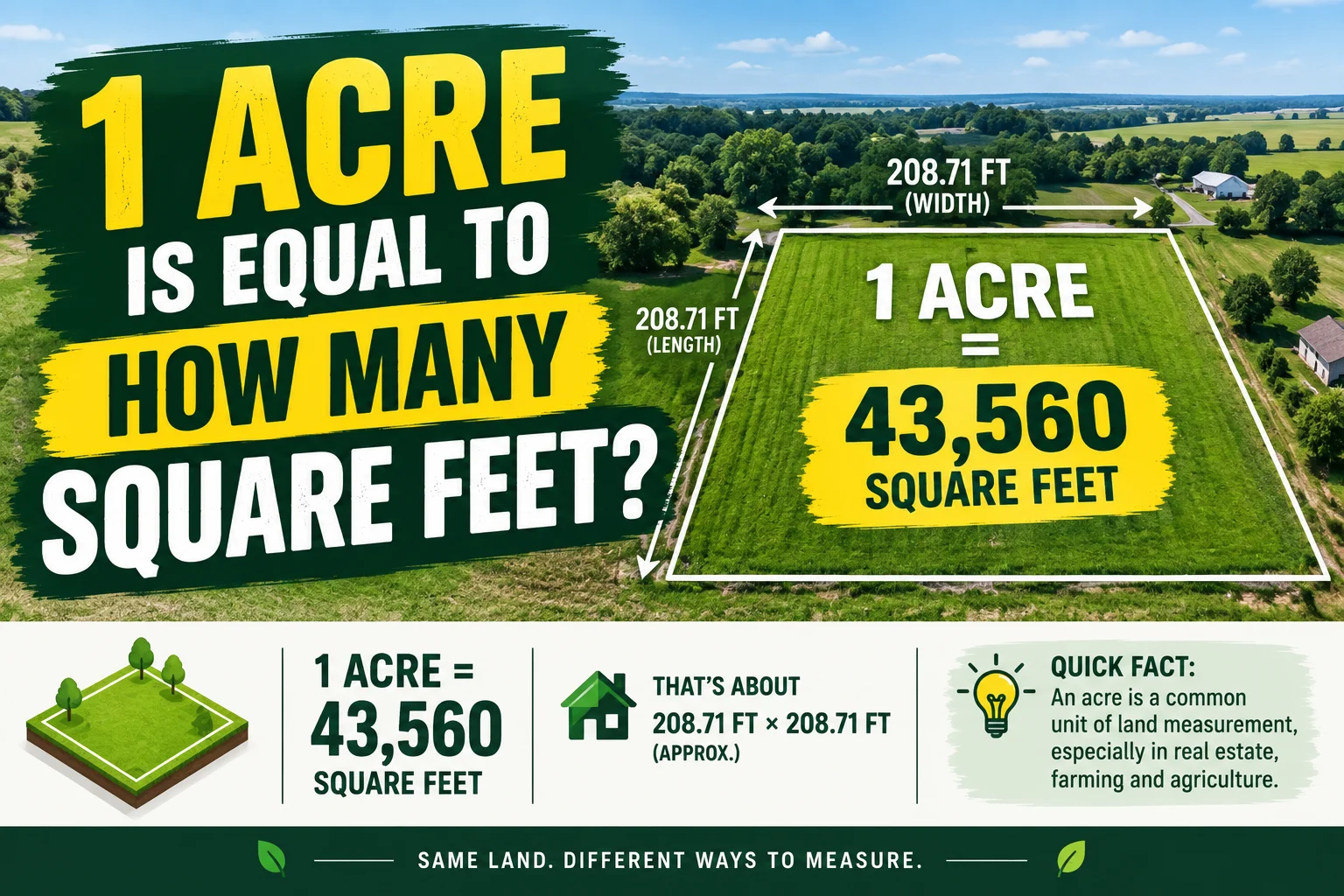 1 Acre Is Equal to How Many Square Feet