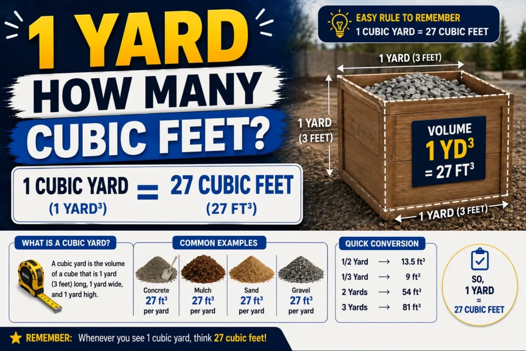 1 Yard How Many Cubic Feet