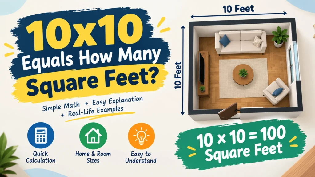 10x10 equals how many square feet