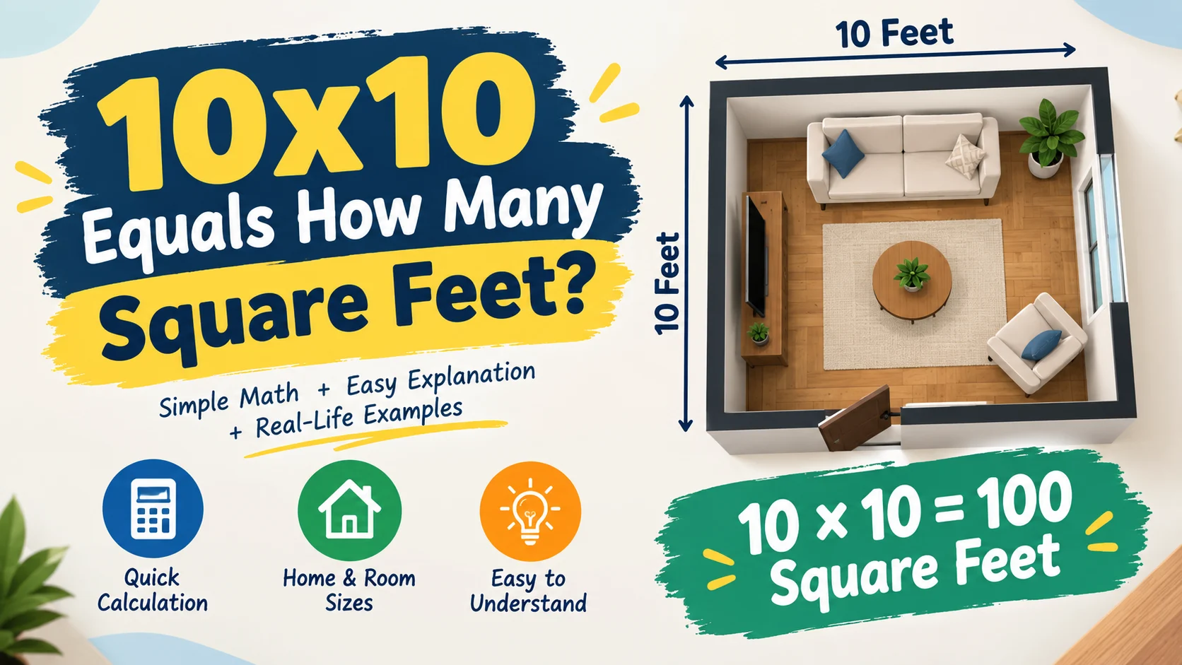 10x10 equals how many square feet