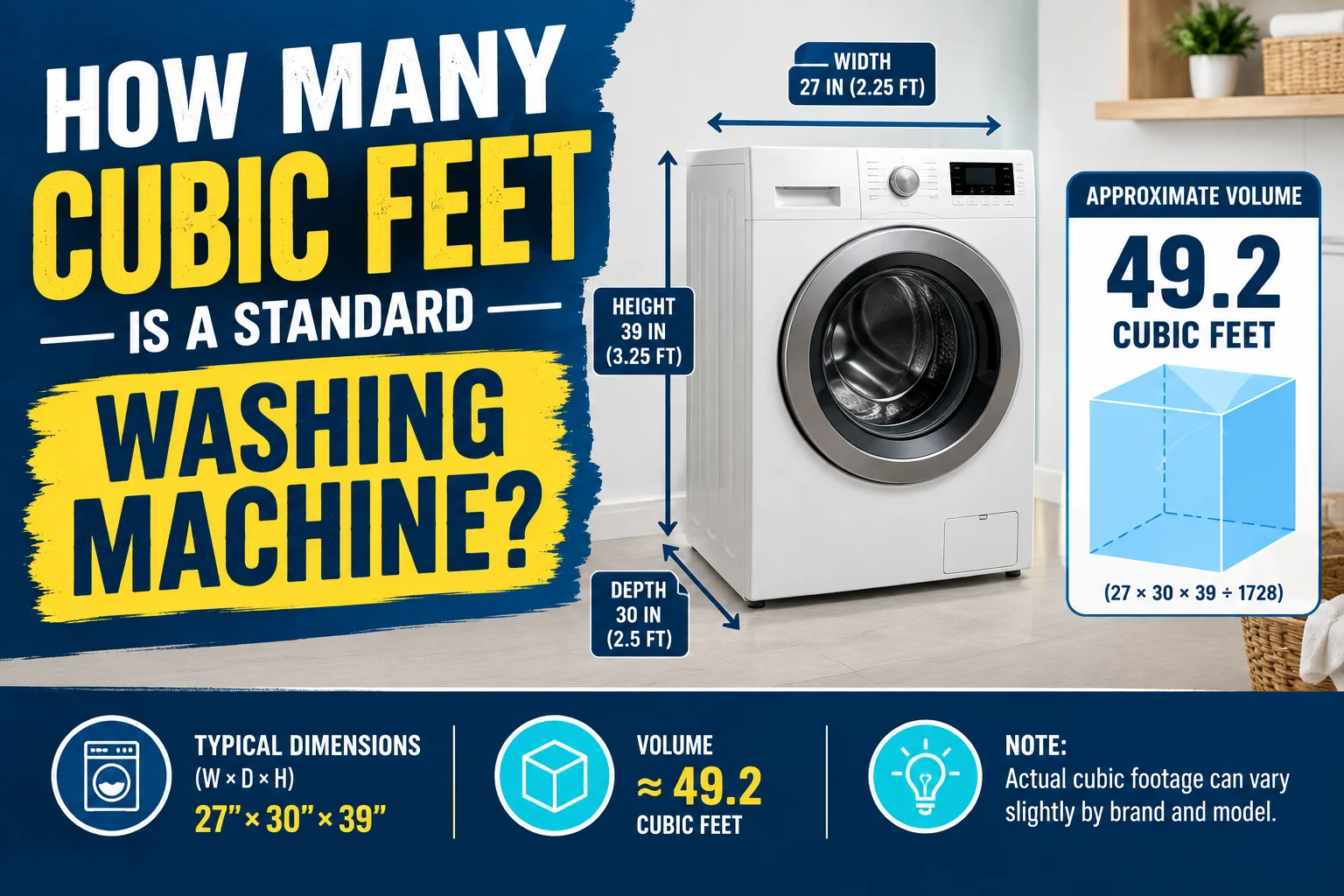 How Many Cubic Feet Is a Standard Washing Machine
