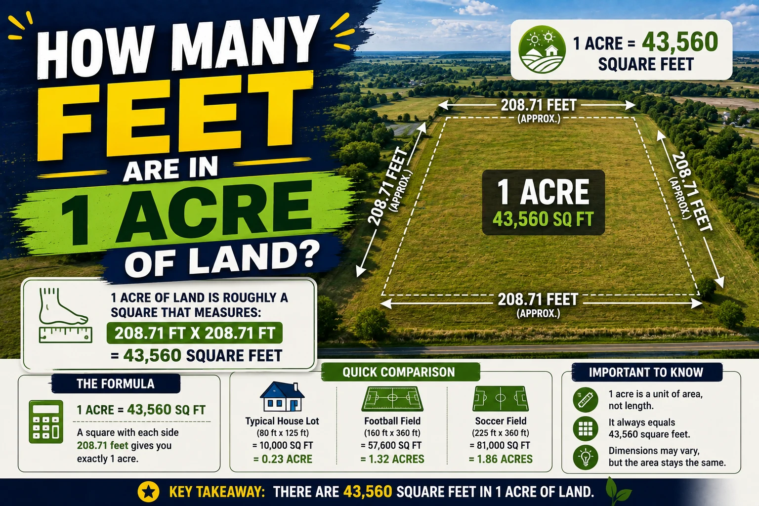 How Many Feet Are in 1 Acre of Land