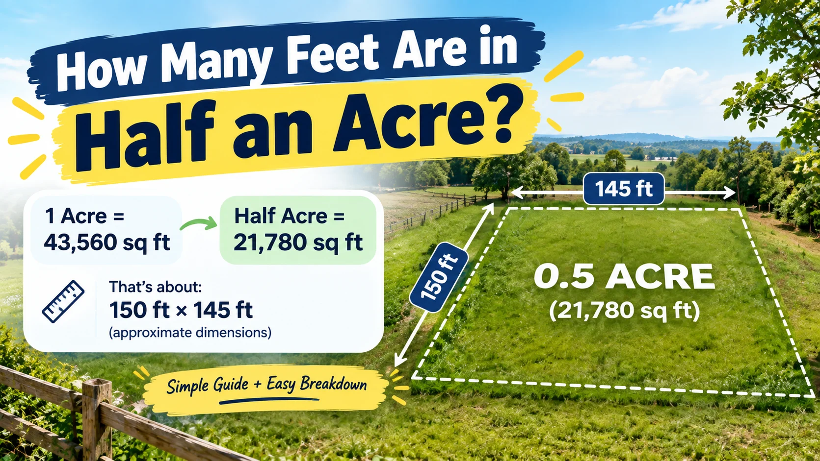 How Many Feet Are in Half an Acre