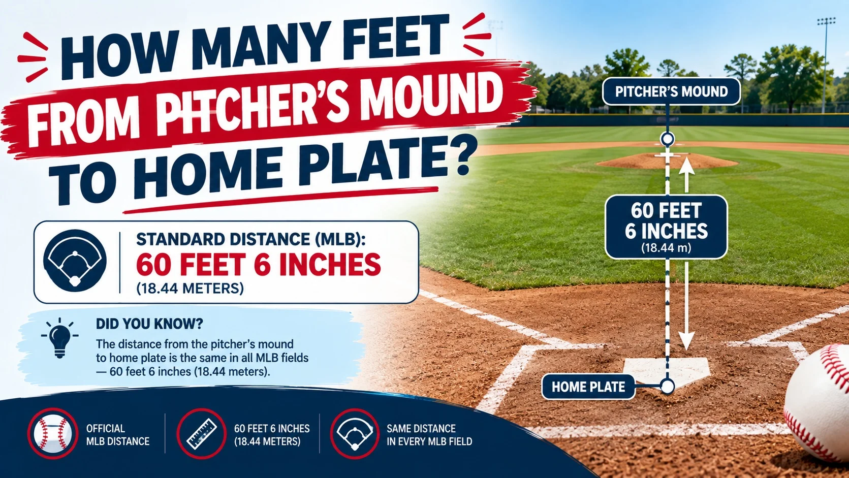 How Many Feet From Pitchers Mound to Home Plate