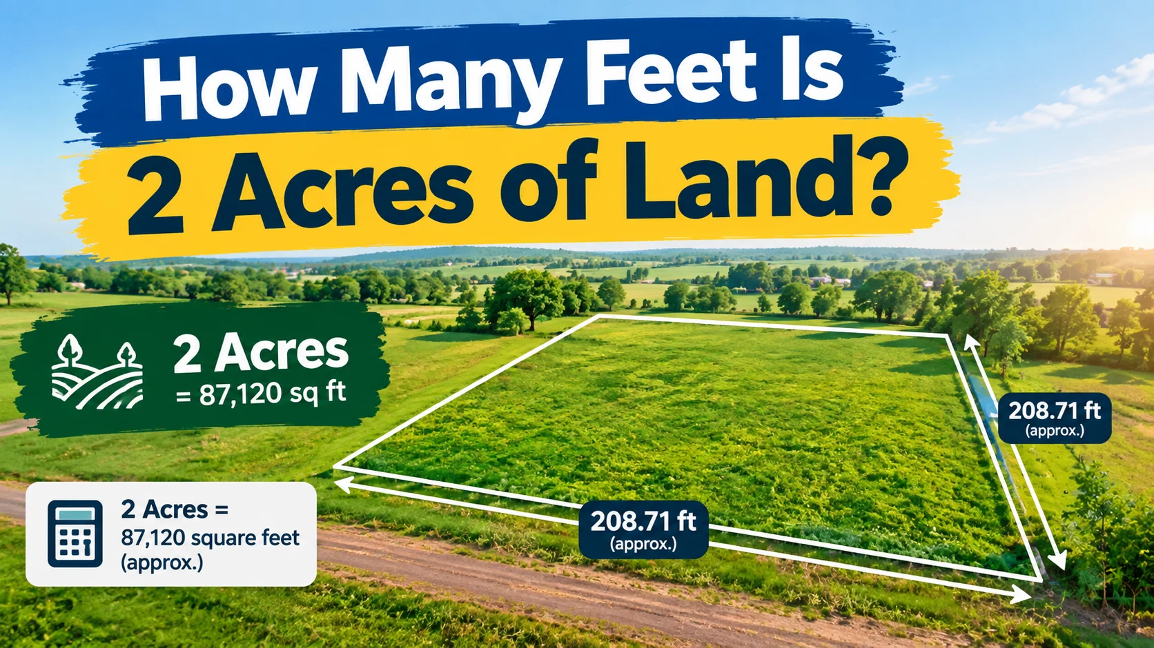 How Many Feet Is 2 Acres of Land