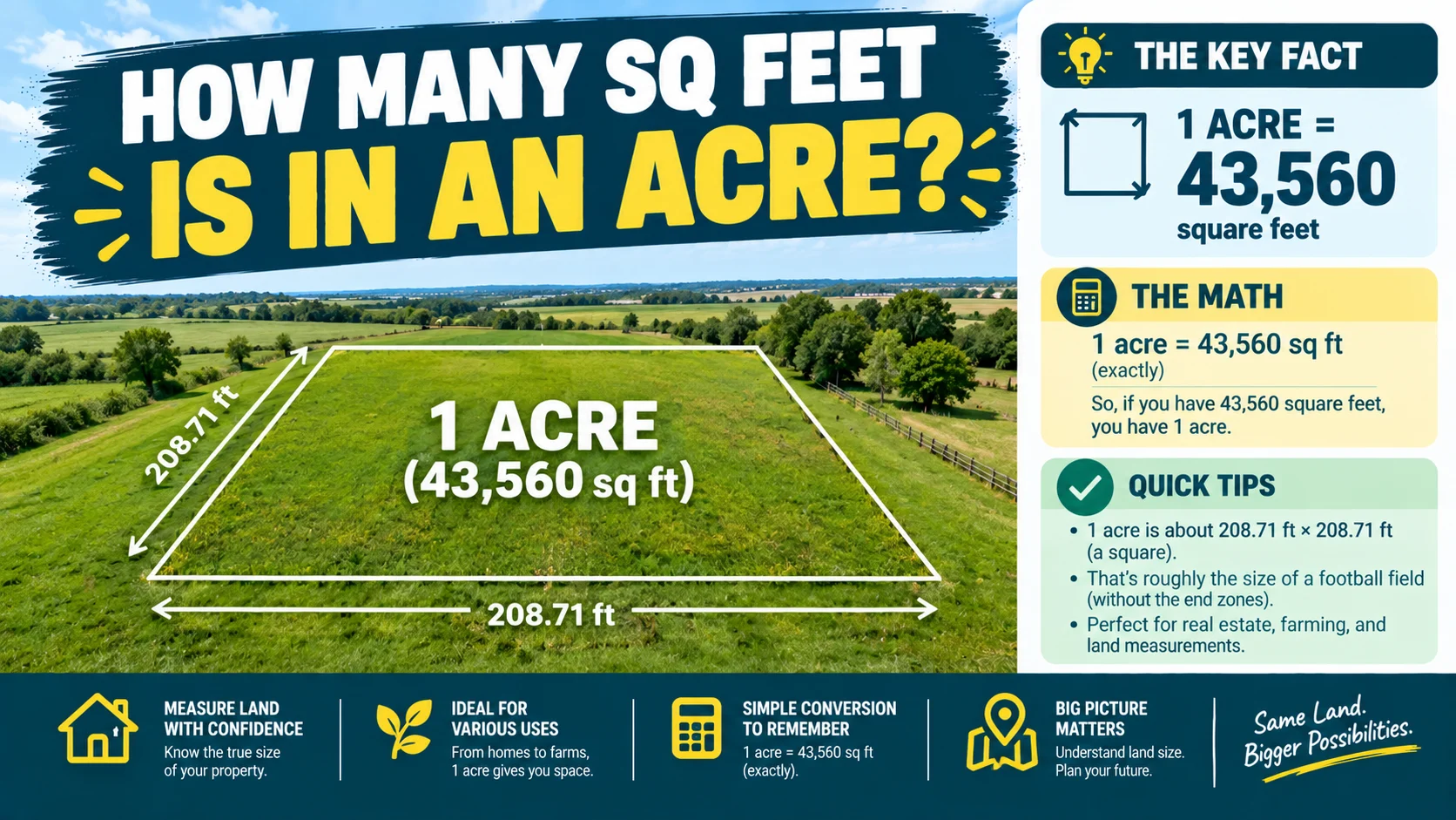 How Many Sq Feet Is in an Acre