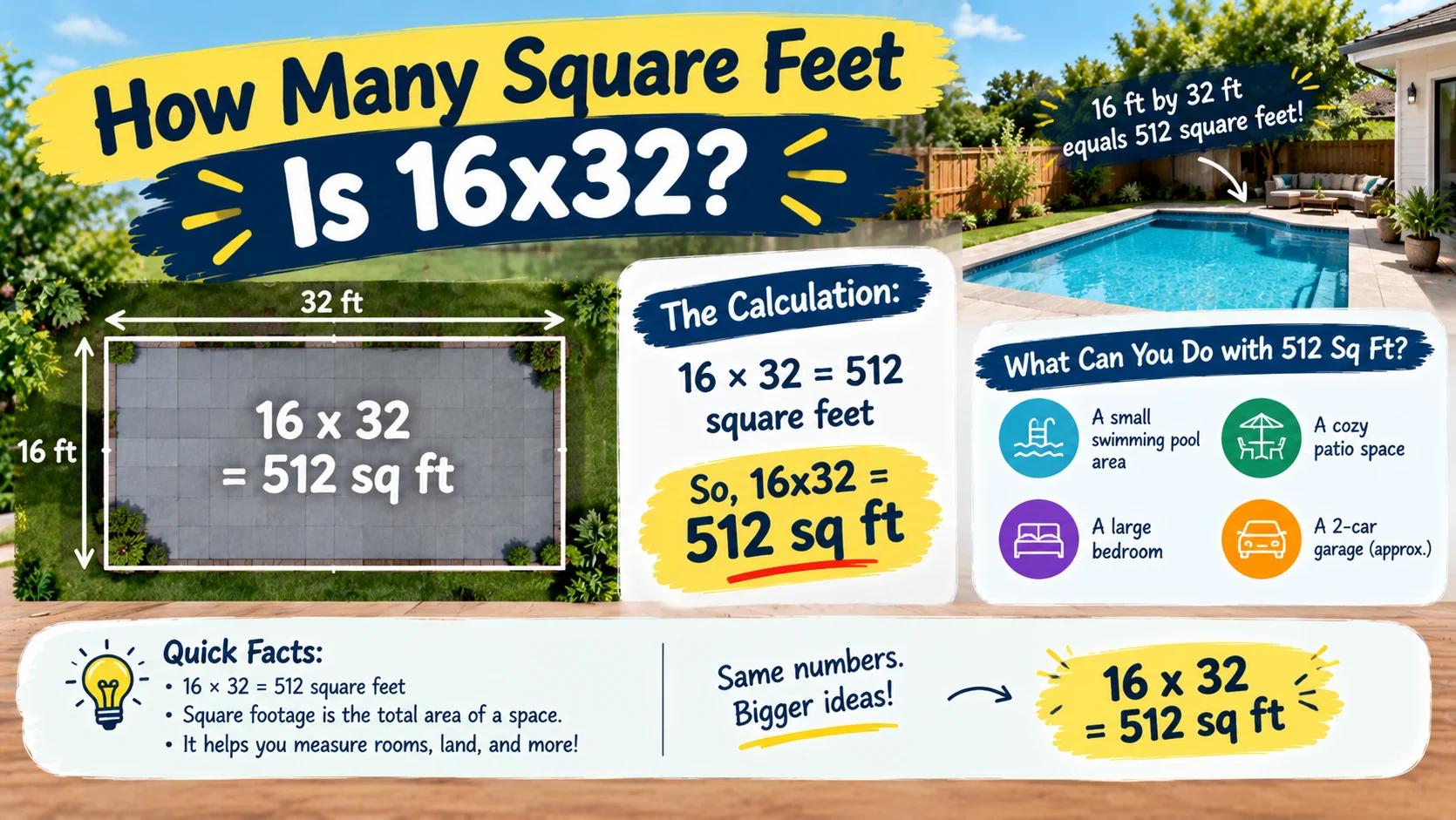 How Many Square Feet Is 16x32