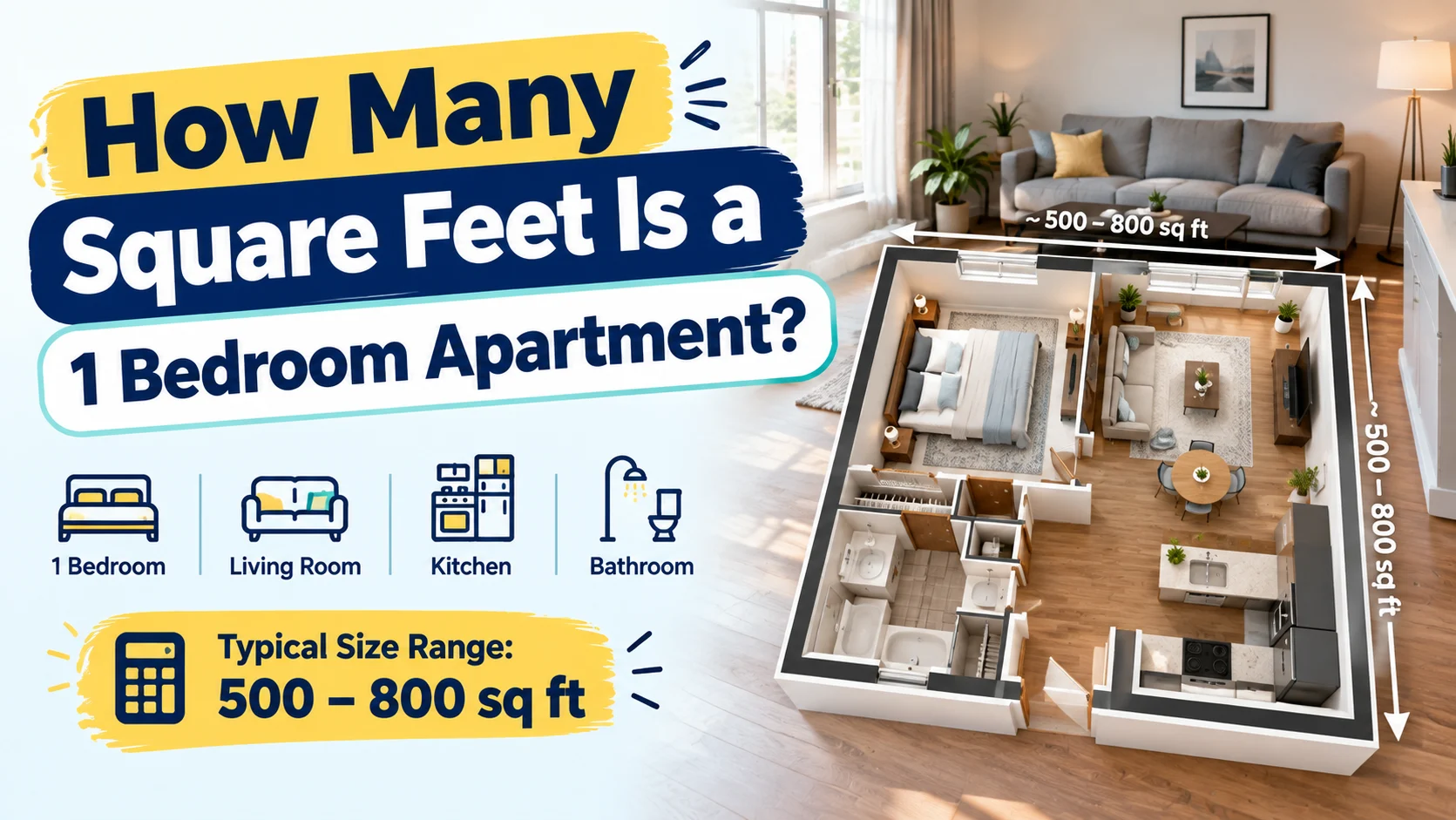 How Many Square Feet Is a 1 Bedroom Apartment