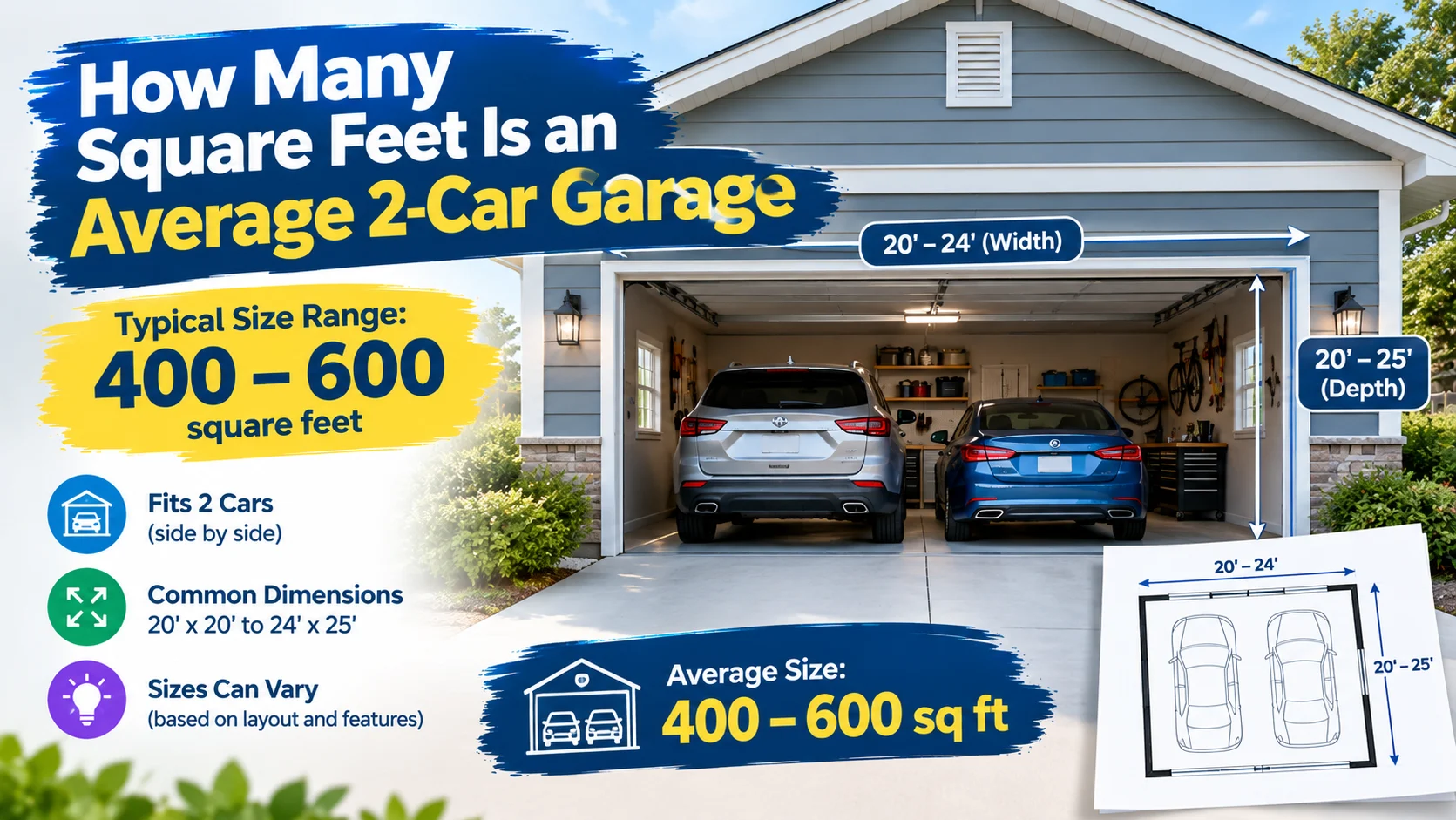 How Many Square Feet Is an Average 2-Car Garage