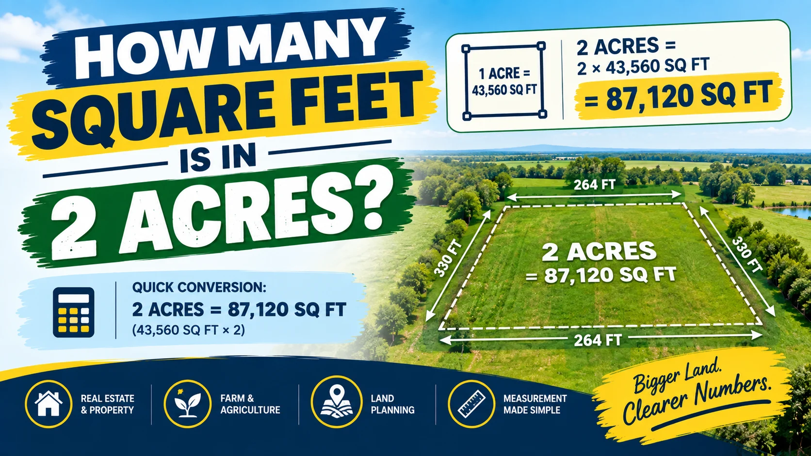 How Many Square Feet Is in 2 Acres