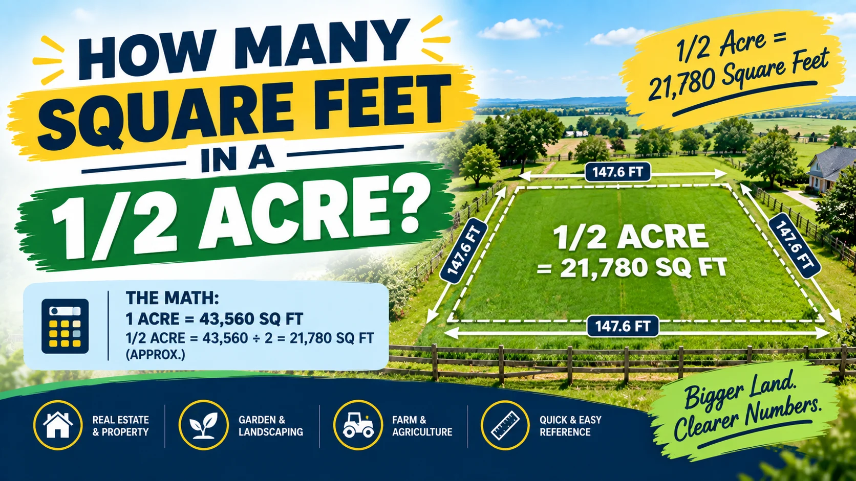 How Many Square Feet in a 1/2 Acre