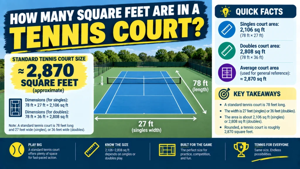 ow Many Square Feet Are in a Tennis Court
