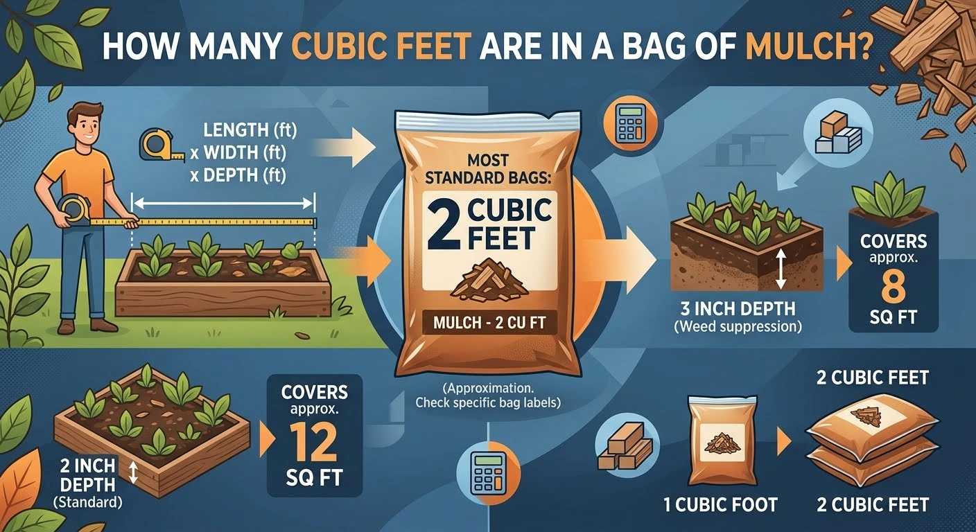 how many cubic feet are in a bag of mulch