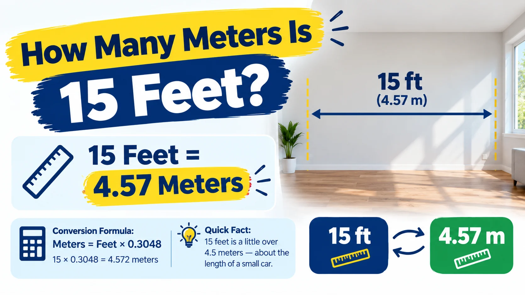 How Many Meters Is 15 Feet