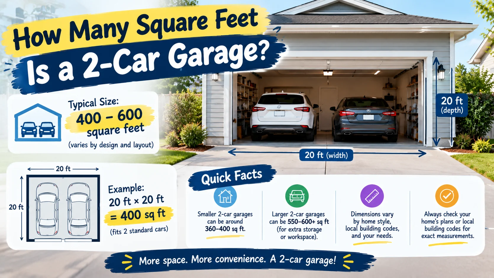 How Many Square Feet Is a 2-Car Garage