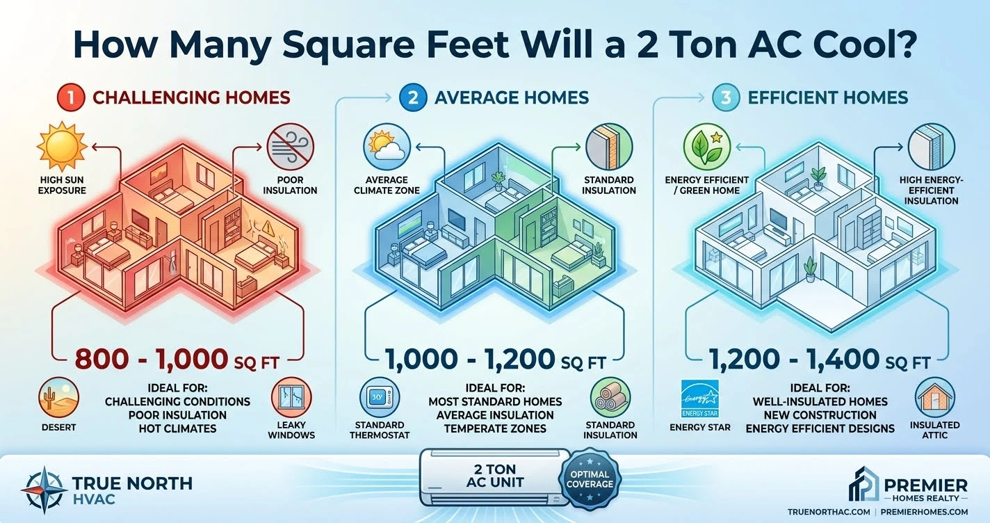 How Many Square Feet Will a 2 Ton AC Cool