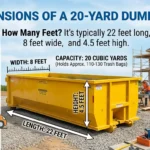 how many feet is a 20 yard dumpster