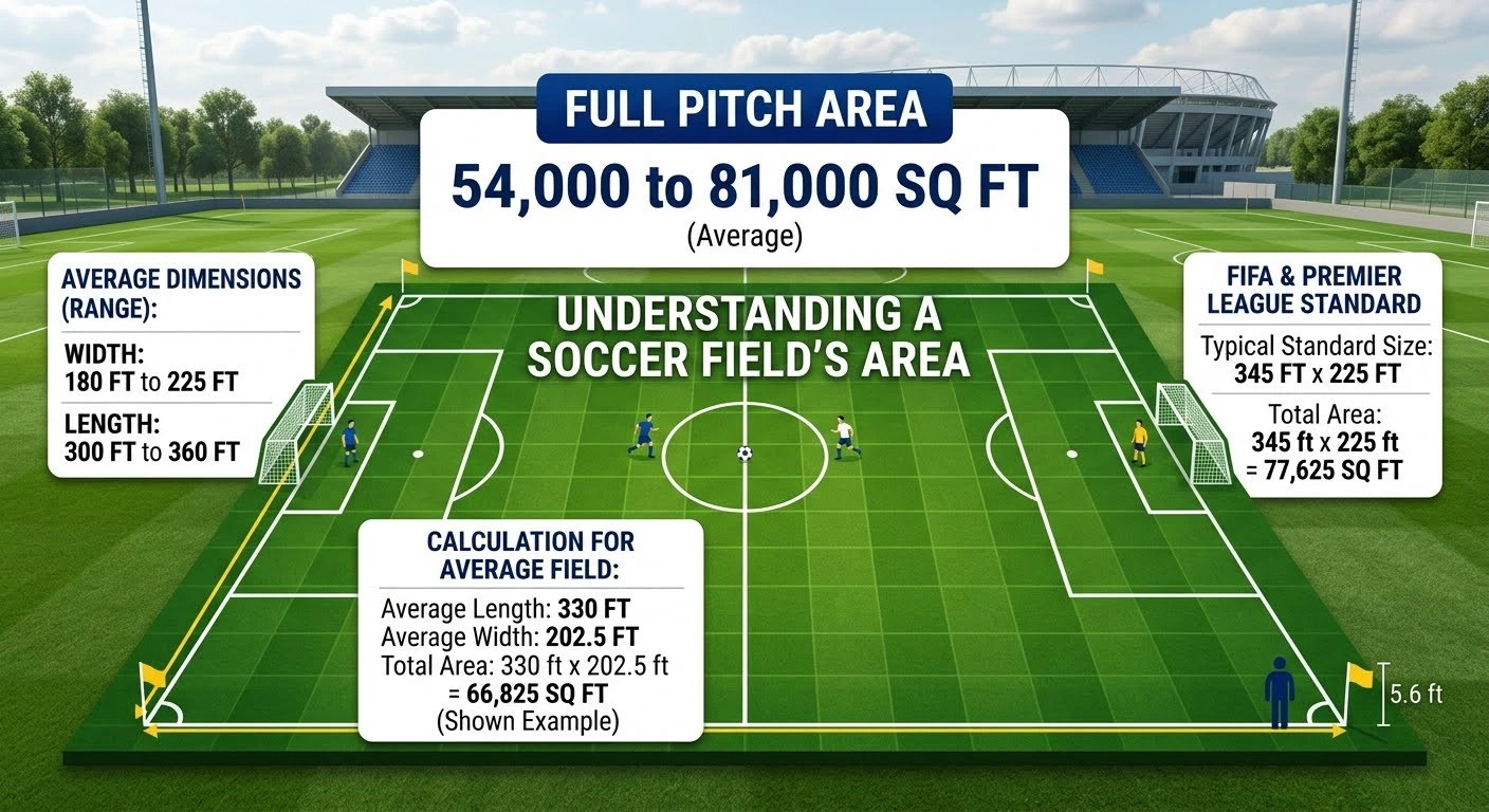 how many square feet in a soccer field